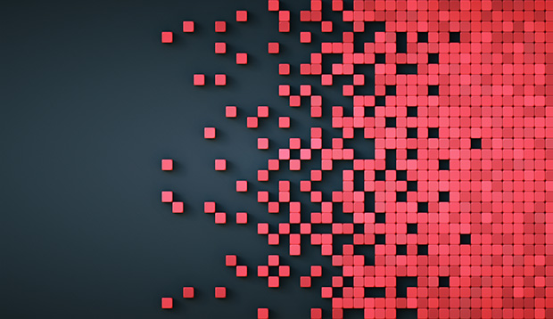 Rote Quadrate auf dunklem Hintergrund
