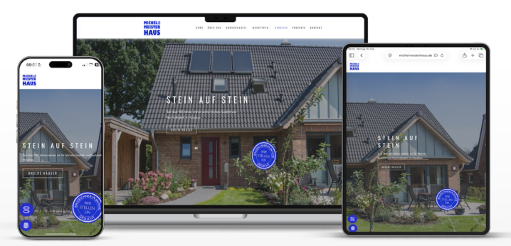 Website von Michel Meisterhaus auf Laptop, Tablet und Smartphone